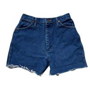 Vintage Wrangler High Rise Dark Wash Denim Cuttoff Jean Shorts